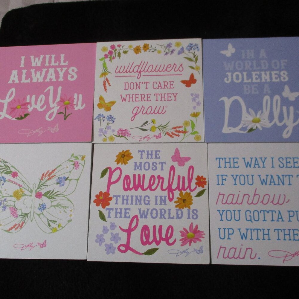 Lot of Six DG Dolly Parton 4 x 4 Word Block Spring 2026